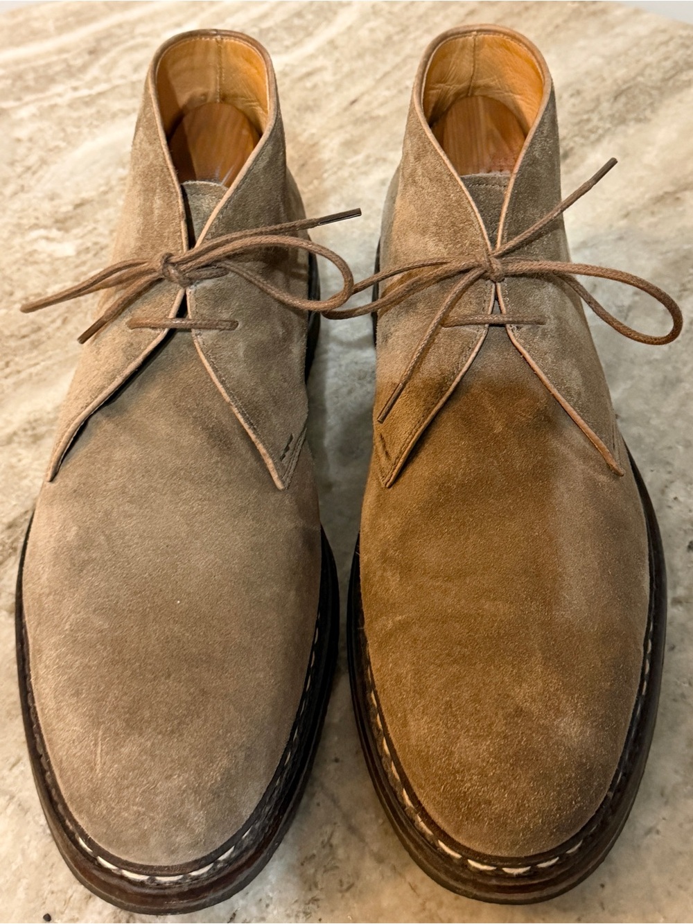 Heschung GENET Chukka Desert Boots Taupe Suede Sz 9.5 / 11 US Lace Up Ankle
